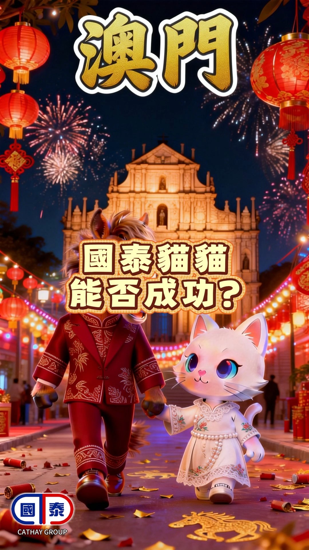 辭舊迎新除夕夜🧨， 國泰貓貓伴駿馬🐴，巡遊每一座城市🌆。