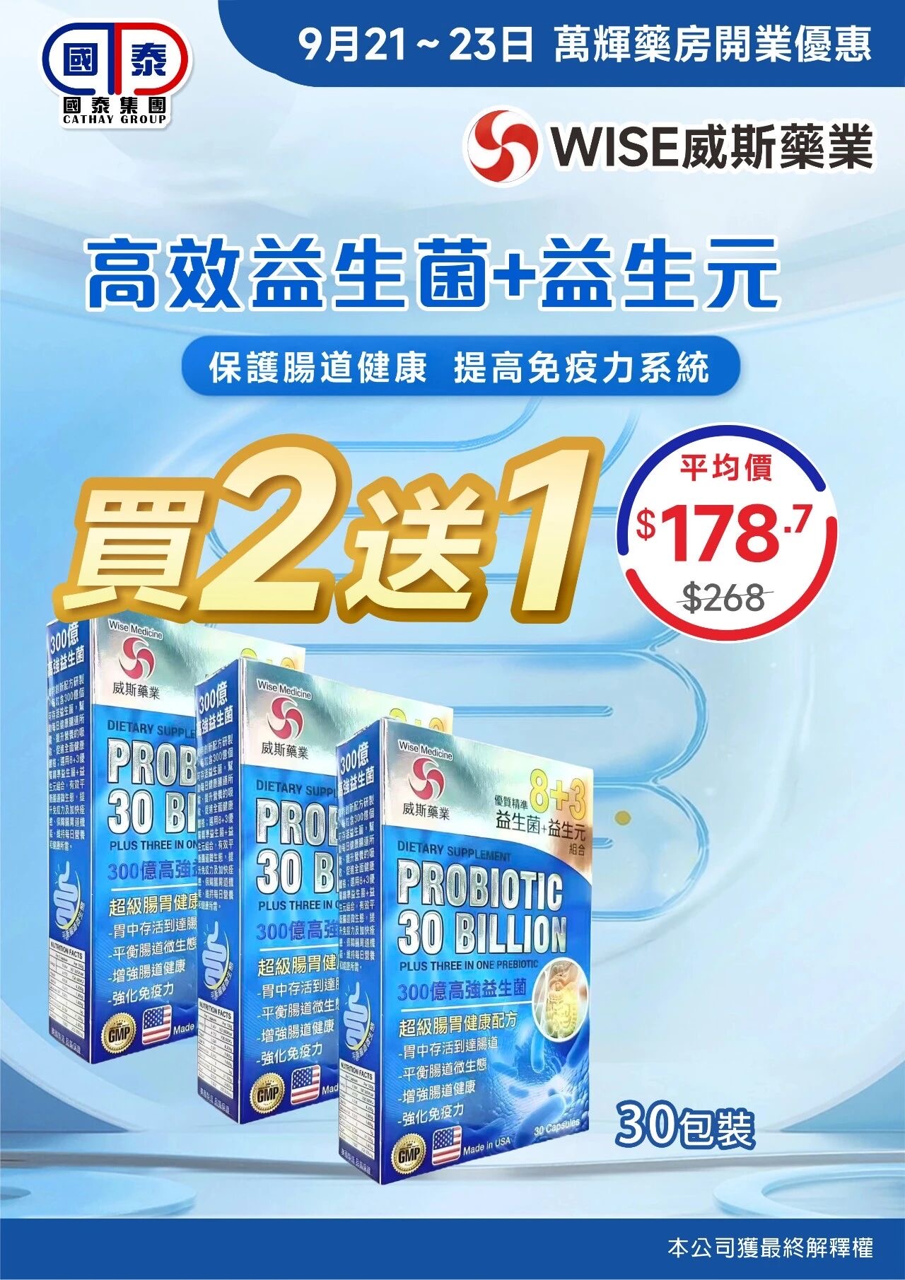 🎉熱烈歡迎萬輝藥房加入國泰集團🎉 優惠大酬賓嚟啦🥳 - 圖片 30
