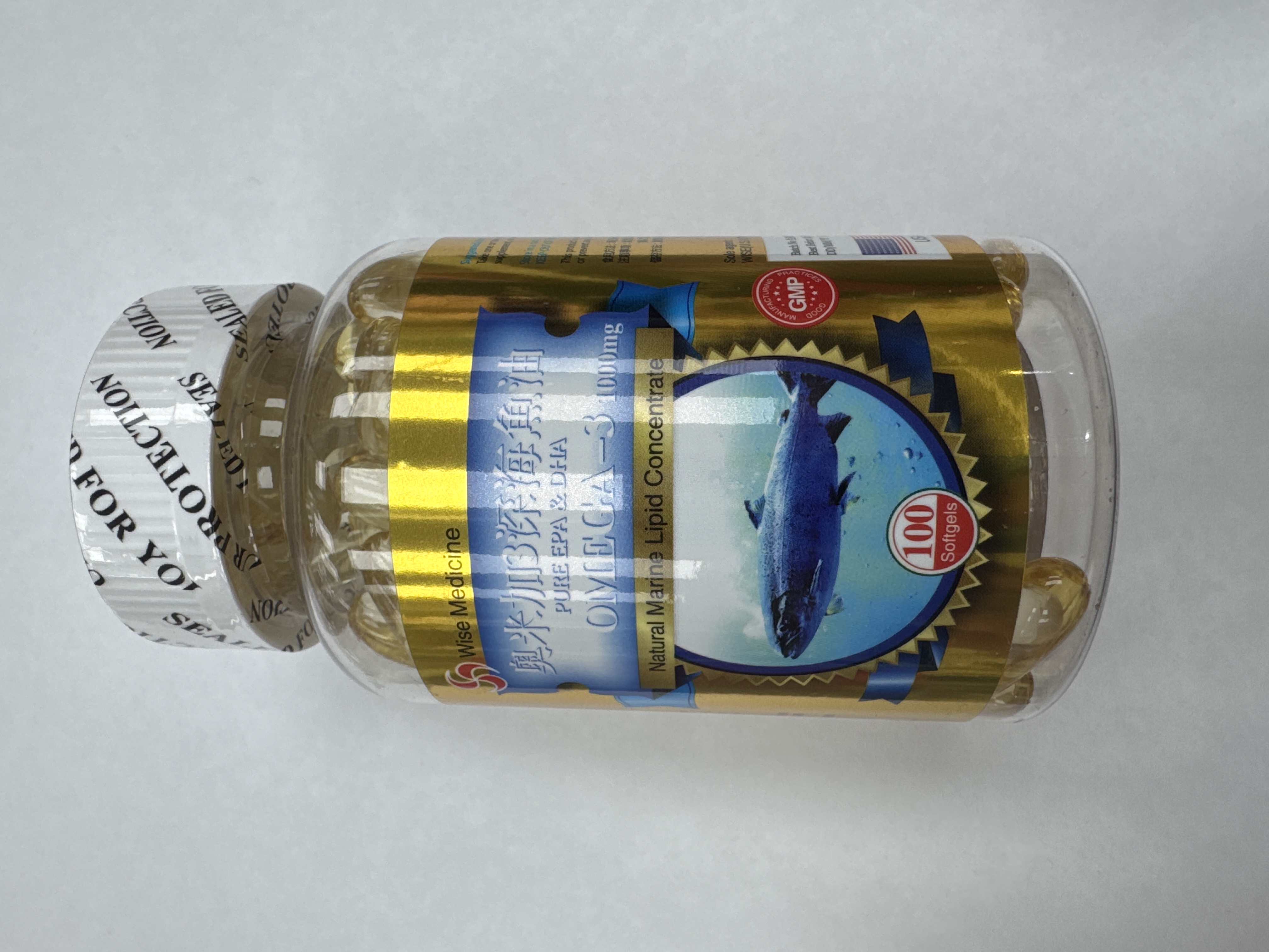 Wise威斯-奧米加3深海魚油100粒(圓樽) PURE EPA&DHA OMEGA-3
