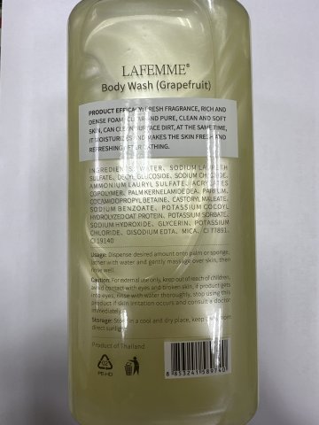 LAFEMME香氛沐浴露1000ML 柚子味