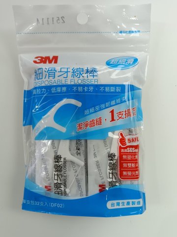 3M單線細滑牙線棒 單支量販包32支