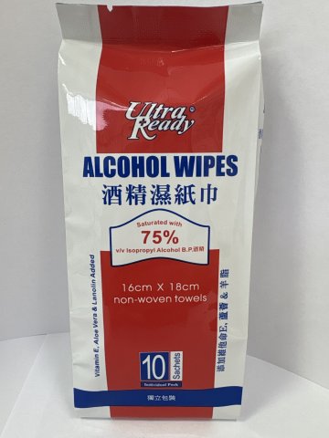 UR#911酒精濕紙巾10`s
