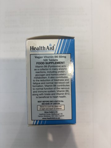 Vitamin B6 50mg Tabs 100s