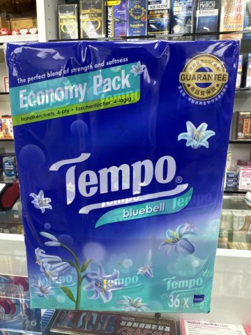 Tempo得寶迷你裝紙巾（藍風鈴）36包
