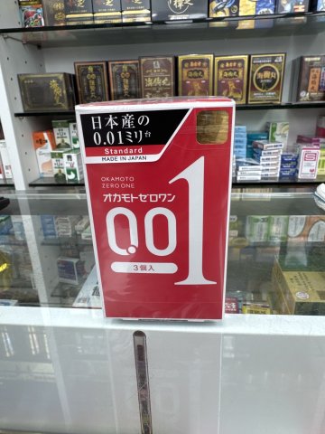 岡本001安全套3個裝(紅盒黑邊)