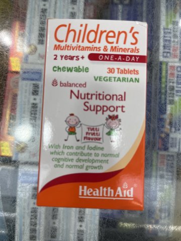 HealthAid Childrens MultVitamin & Minerals Chewable Tabs 30s