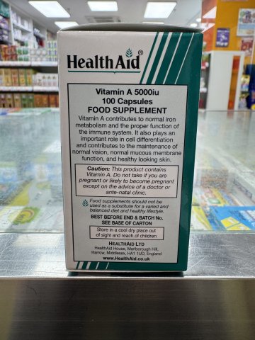 Vitamin A 5000iu caps 100s