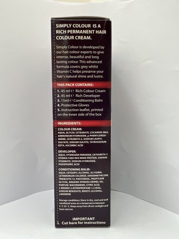 SIMPLE染髮劑自然黑色(英國製造) SIMPLY COLOUR NATURAL BLACK NO 2