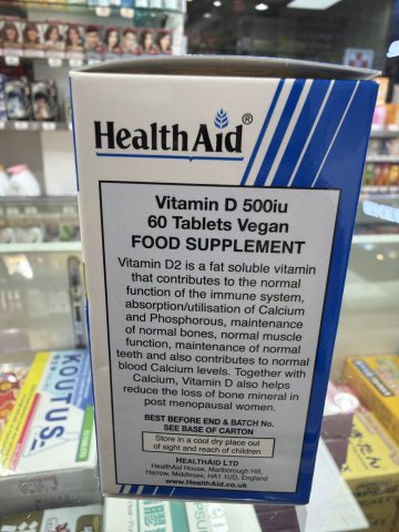 Vitamin D 500iu Tabs 60s