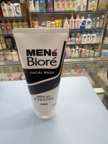 Biore碧柔男士洗面膏130G-雙效磨砂(黑)