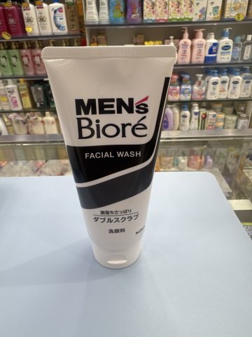 Biore碧柔男士洗面膏130G-雙效磨砂(黑)